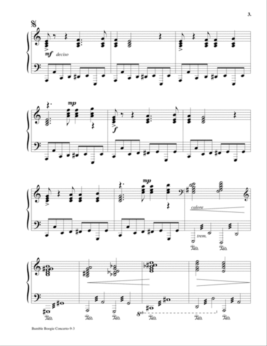 BUMBLE BOOGIE CONCERTO by Robert Van Horne (Advanced Piano Solo) Piano Solo scores gallery preview page 3