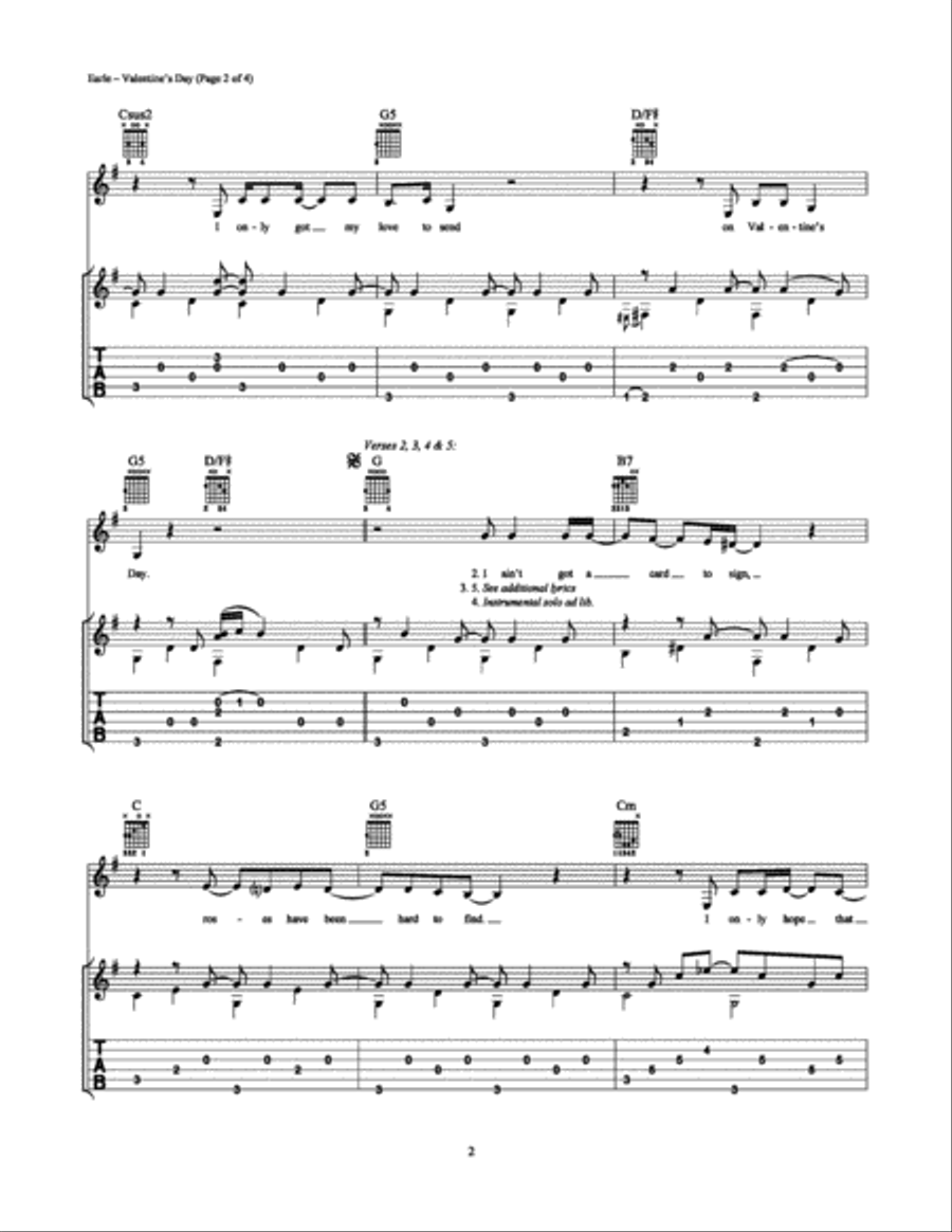 Valentine's Day Electric Guitar scores gallery preview page 2