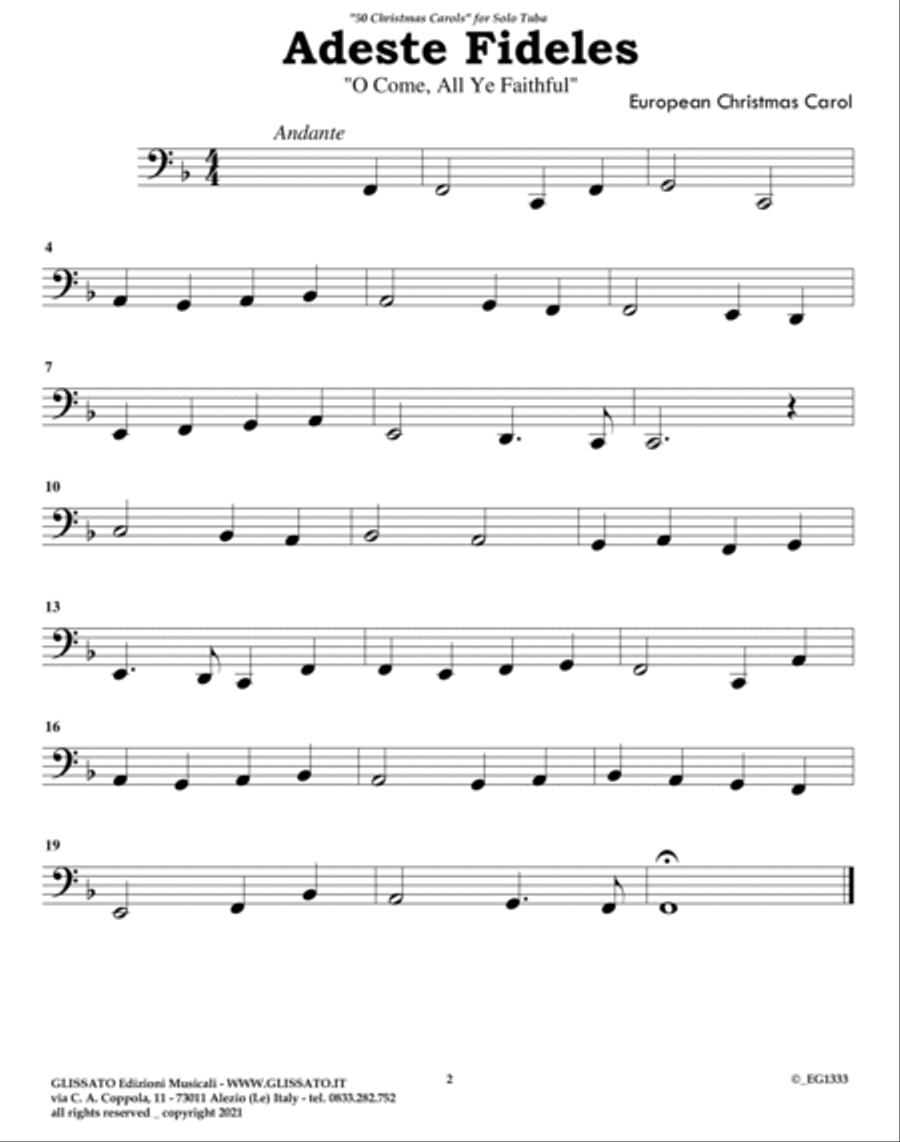 50 Christmas Carols for solo Tuba Tuba scores gallery preview page 4