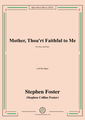 Book cover for S. Foster-Mother,Thou'rt Faithful to Me,in B flat Major