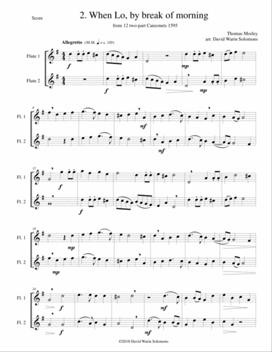 12 easy Canzonets for flute duo Flute Duet scores gallery preview page 3