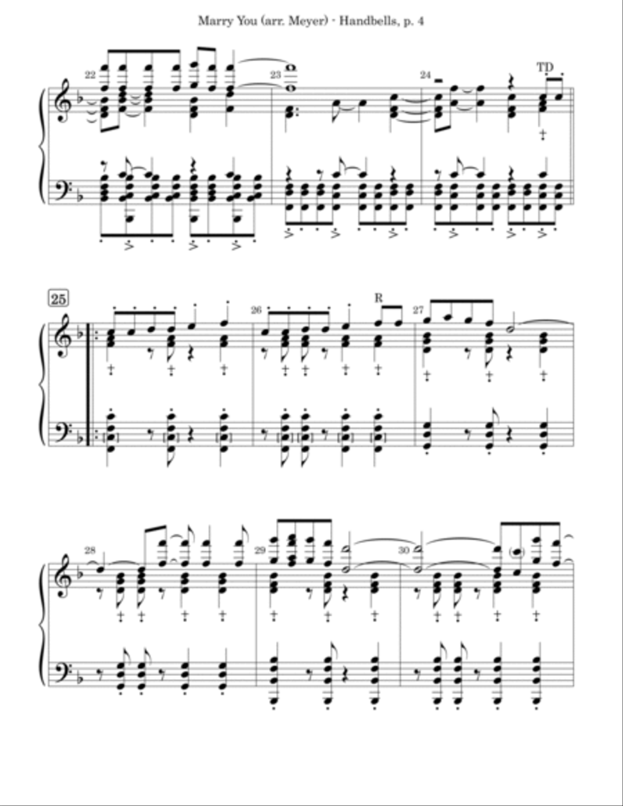 Marry You Handbell Choir scores gallery preview page 4