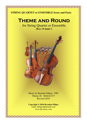Theme and Round - String Quartet or Ensemble Score and Parts PDF