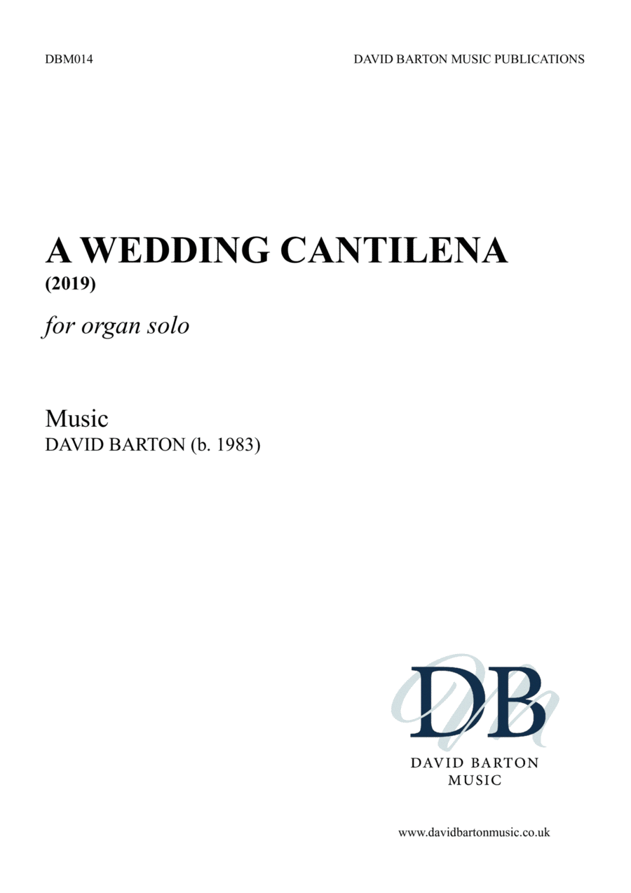 A Wedding Cantilena A Wedding Cantilena Organ Solo scores gallery preview page 1