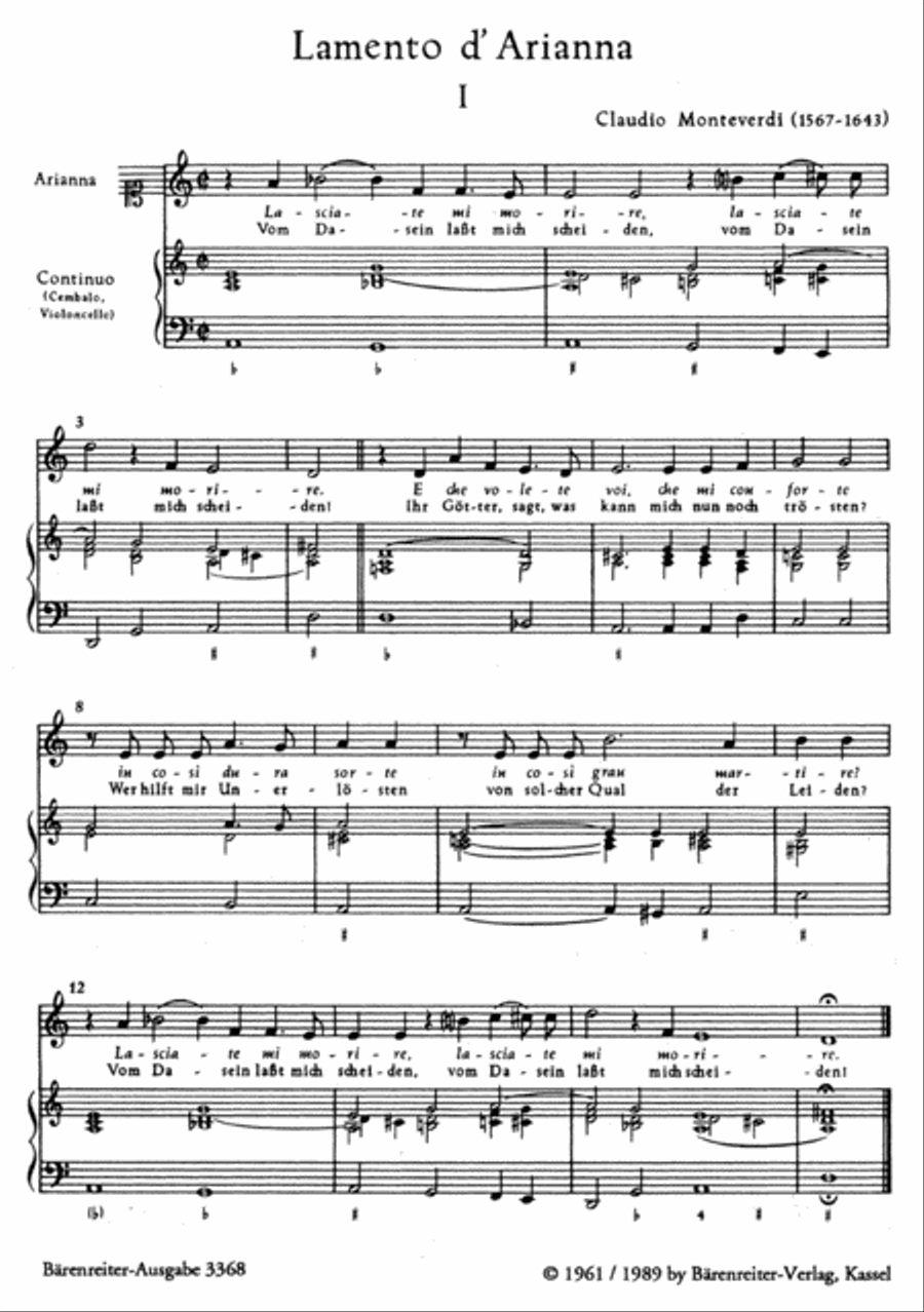 Lamento d'Arianna - Klage der Ariadne SSATB scores gallery preview page 2