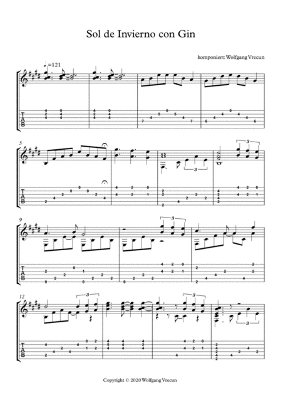 Sol de Invierno con Gin Sol de Invierno con Gin Electric Guitar scores gallery preview page 2