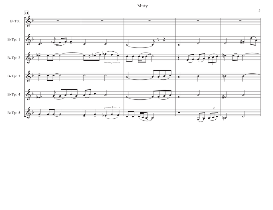 Misty Trumpet Solo scores gallery preview page 5
