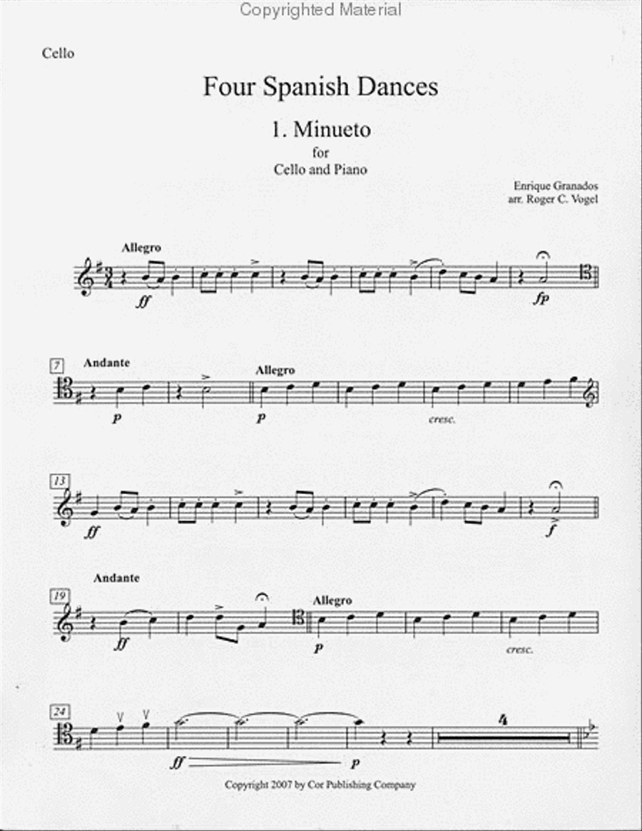 Four Spanish Dances (Roger Vogel) Piano Accompaniment scores gallery preview page 2