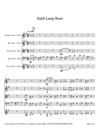 Auld Lang Syne for String Quartet in Schools