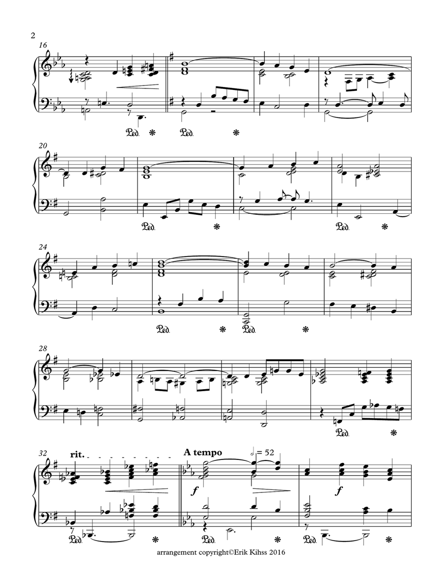 The Gift of Love (When Love is Found) - piano arrangement by Erik Kihss Piano Solo scores gallery preview page 2