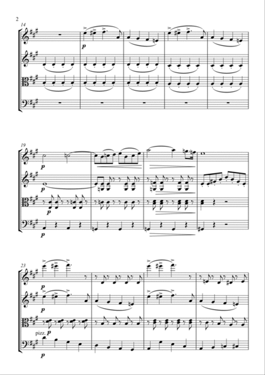 Die Fledermaus Overture String Quartet scores gallery preview page 2