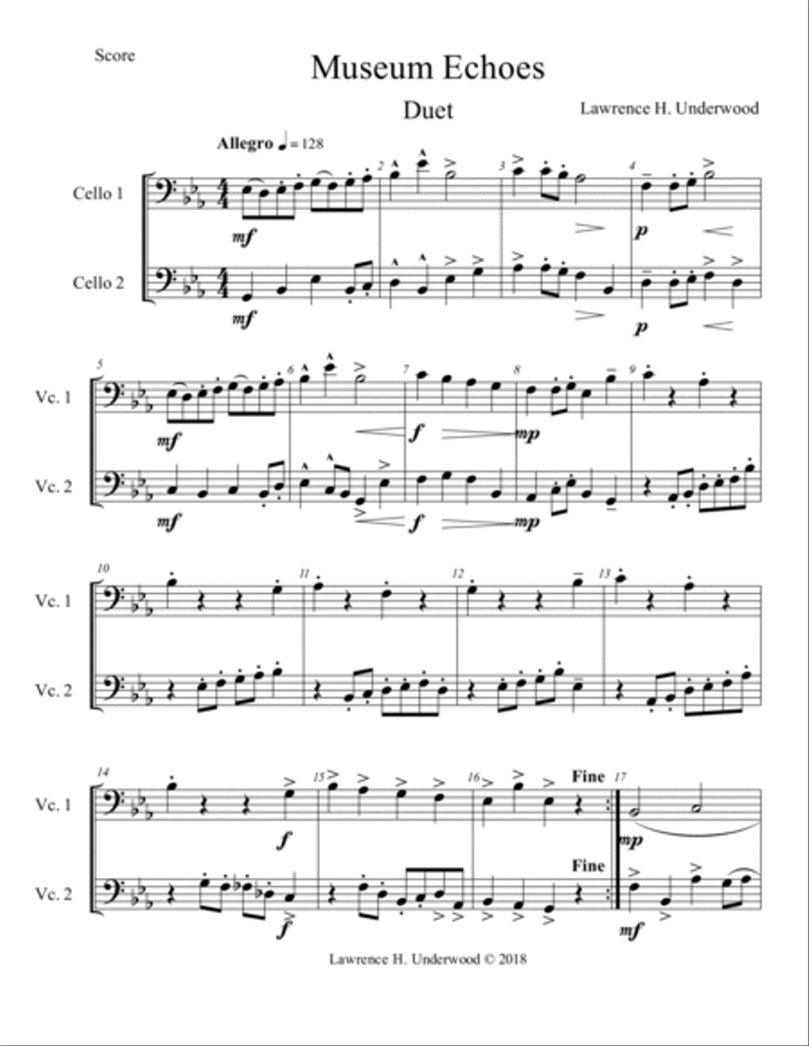 Museum Echoes String Duet scores gallery preview page 2