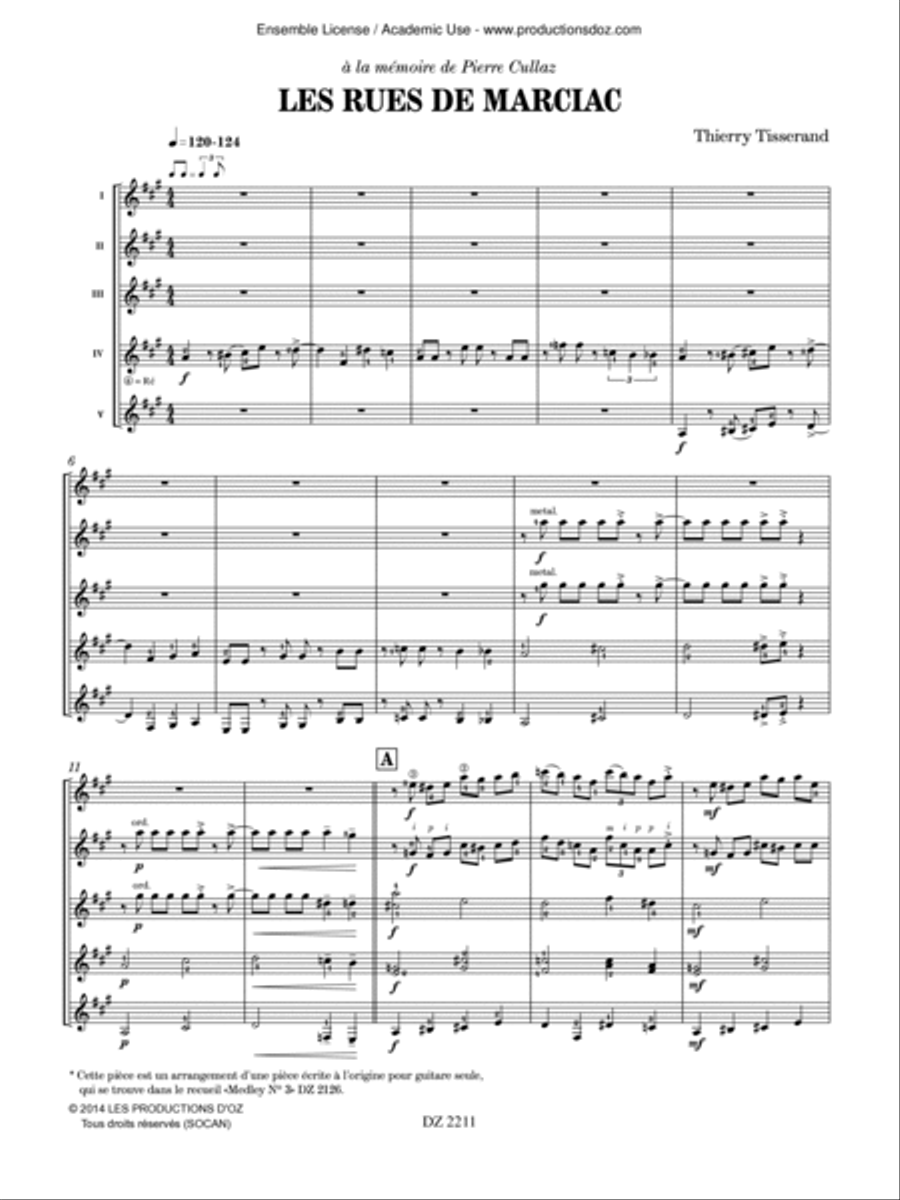 Les rues de Marciac Guitar Ensemble scores gallery preview page 2