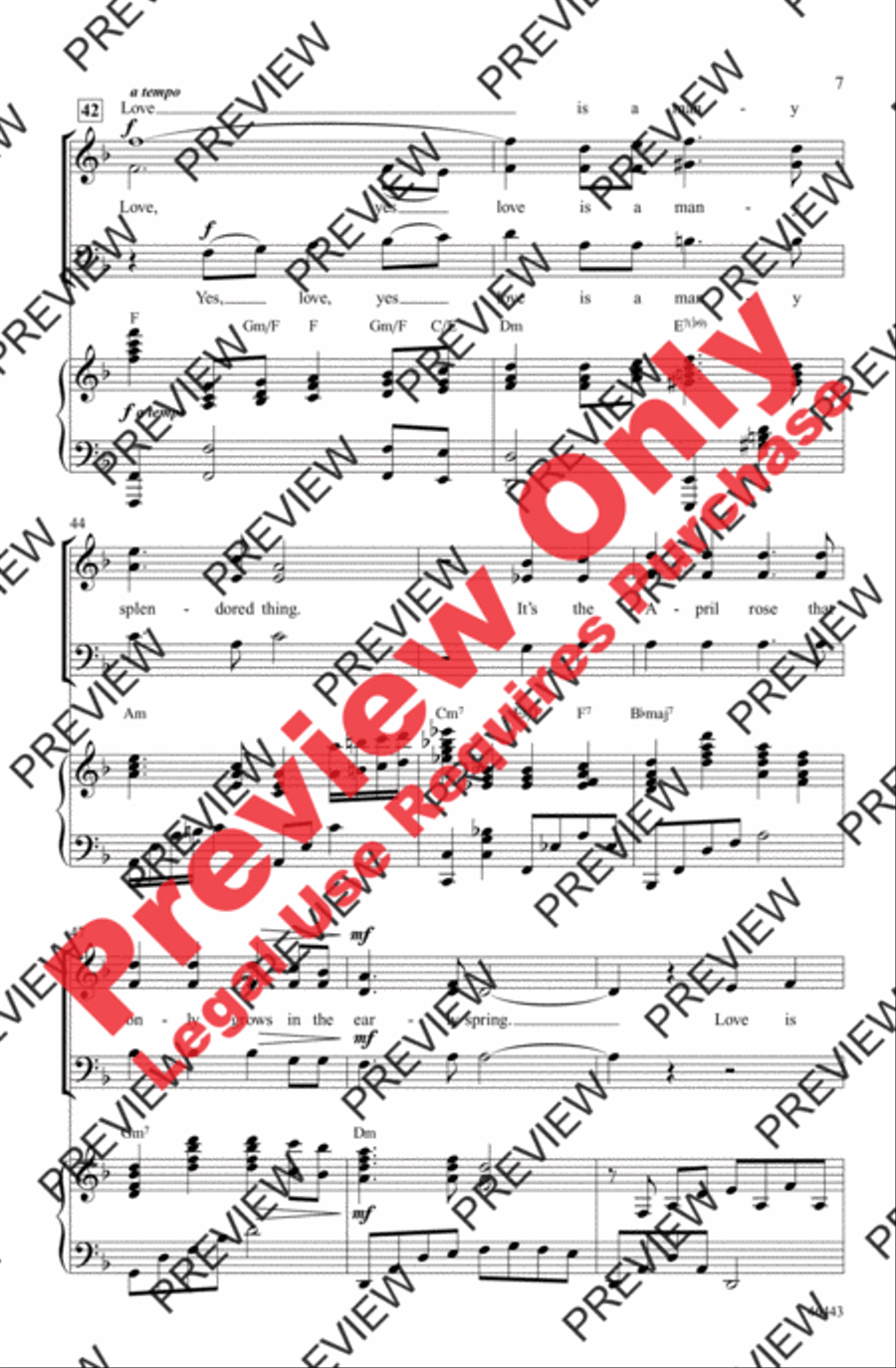 Love Is a Many Splendored Thing 3-Part scores gallery preview page 7