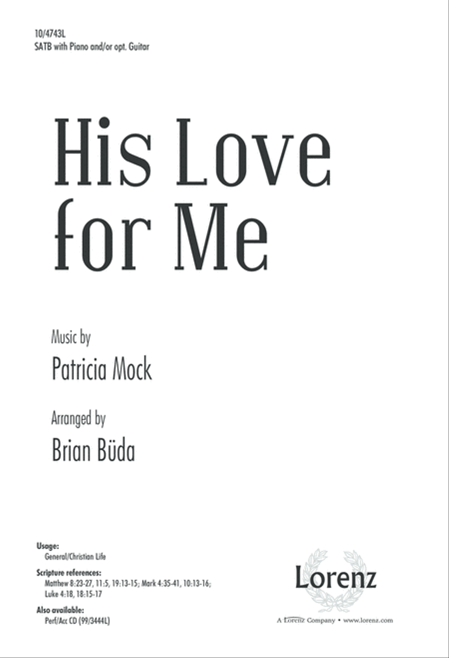His Love for Me 4-Part scores gallery preview page 1