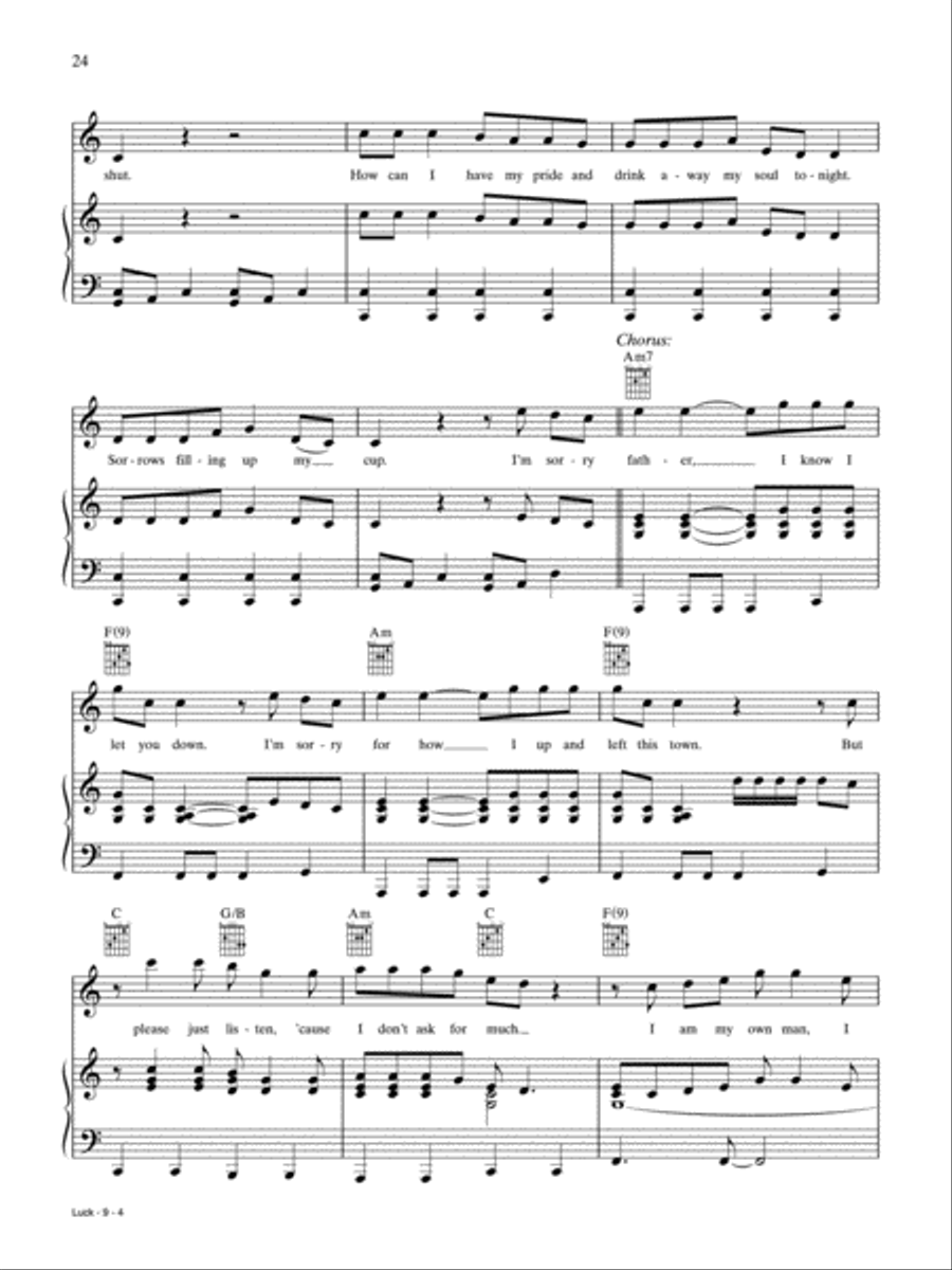 Luck Piano, Vocal, Guitar scores gallery preview page 4