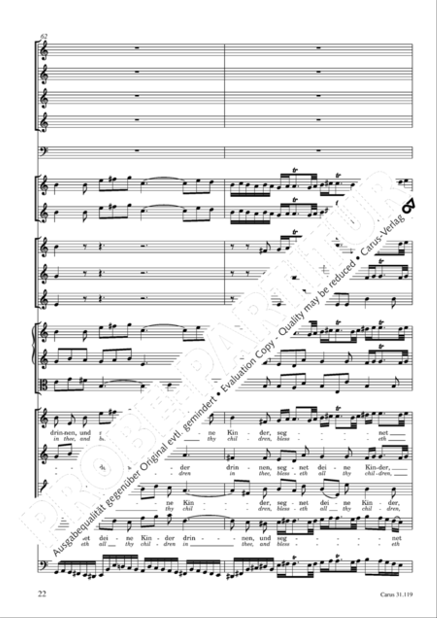 Praise the Lord, O Jerusalem (Preise, Jerusalem, den Herrn) 4-Part scores gallery preview page 23
