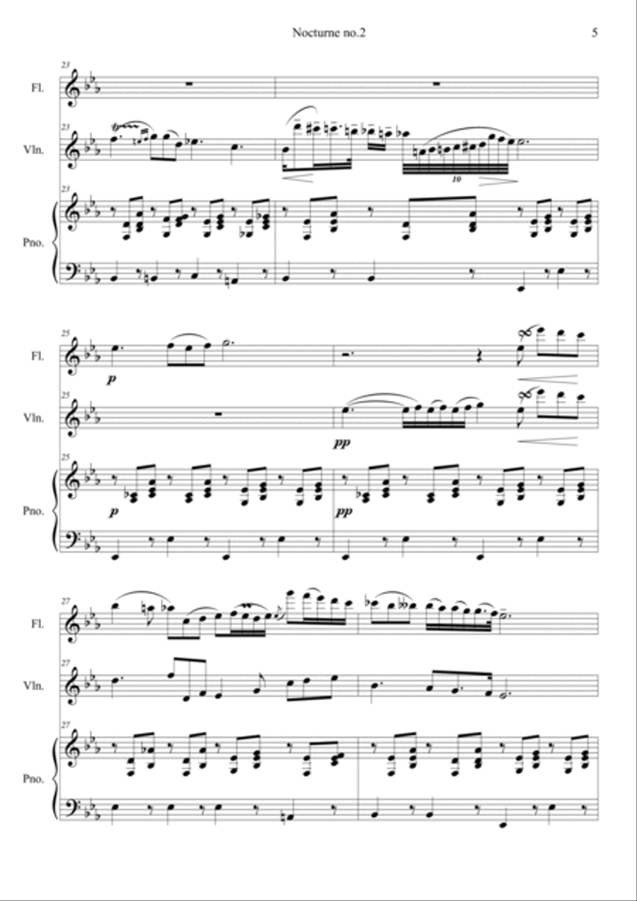 Nocturne No.2 in E flat, Op.9 No.2 Violin scores gallery preview page 5