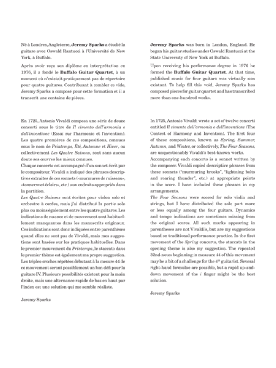The Four Seasons - Spring Guitar Ensemble scores gallery preview page 2