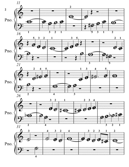 Arioso Cantata BWV 156 Beginner Piano Sheet Music 2nd Edition