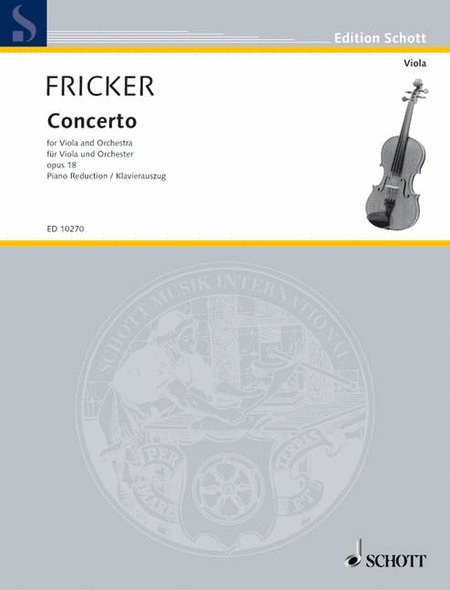 Fricker Concerto Viola Solo & Piano Reduction