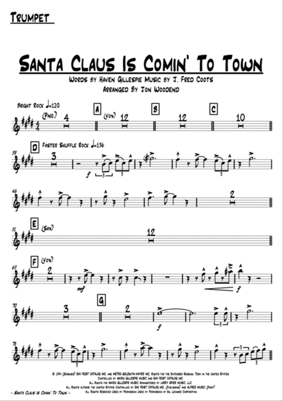 Santa Claus Is Comin' To Town Small Ensemble scores gallery preview page 2