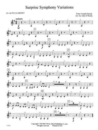 Surprise Symphony Variations: E-flat Alto Clarinet
