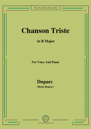 Book cover for Duparc-Chanson Triste in B Major