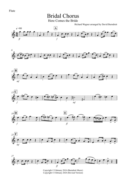 Bridal Chorus "Here Comes The Bride" for Flute and Trombone Duet image number null
