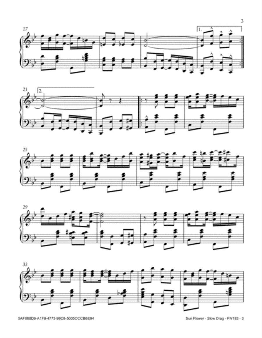 Sun Flower - Slow Drag Piano Solo scores gallery preview page 3