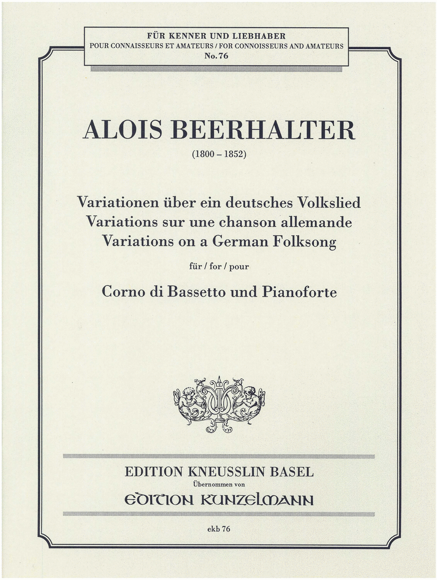 Variations on a German folk song for basset horn Piano scores gallery preview page 1