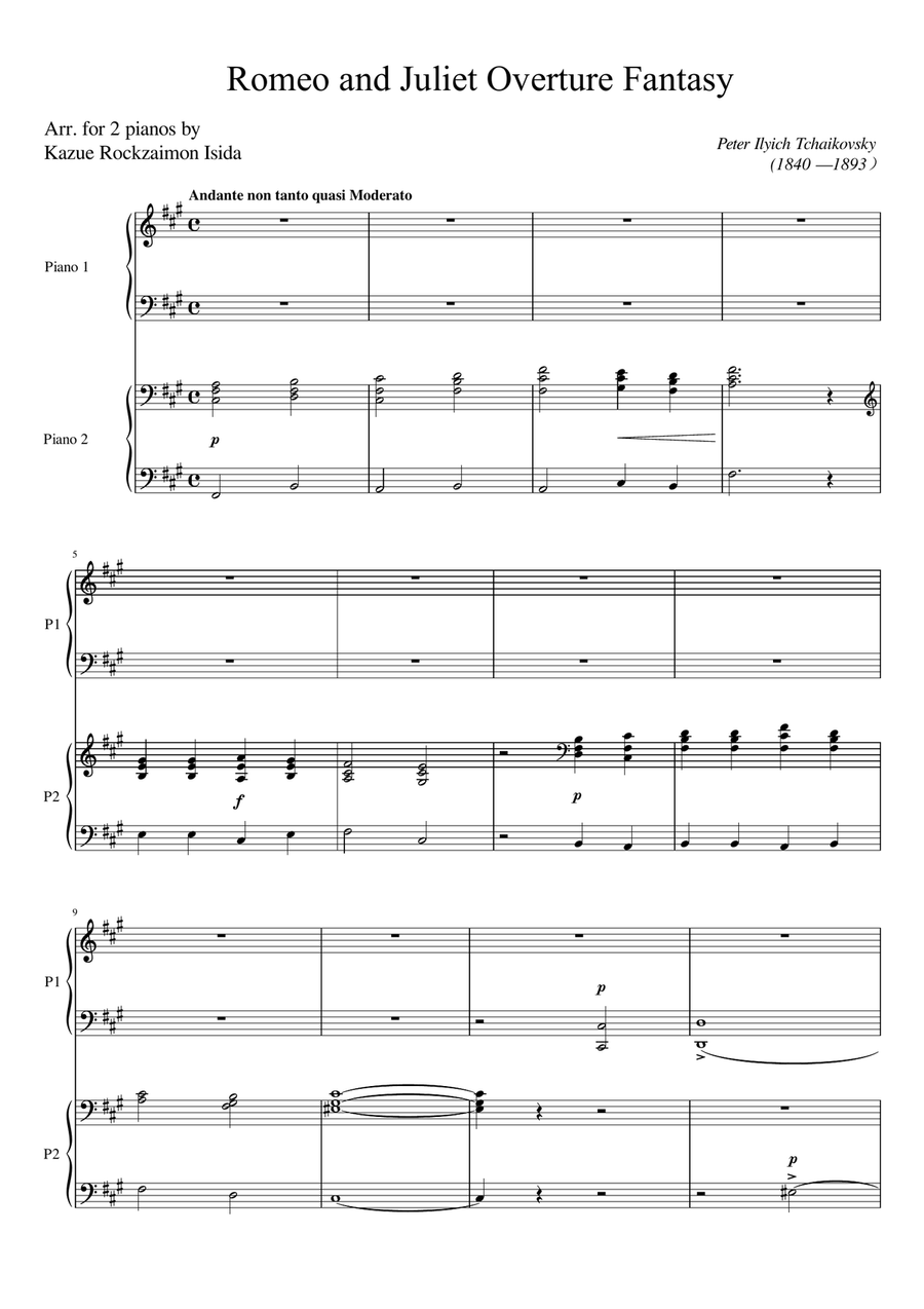 Tchaikovsky - Romeo and Juliet Overture Fantasy TH 42 - Original for 2 pianos (Isida) image number null
