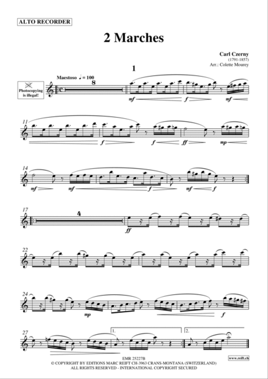 2 Marches Alto Recorder scores gallery preview page 2