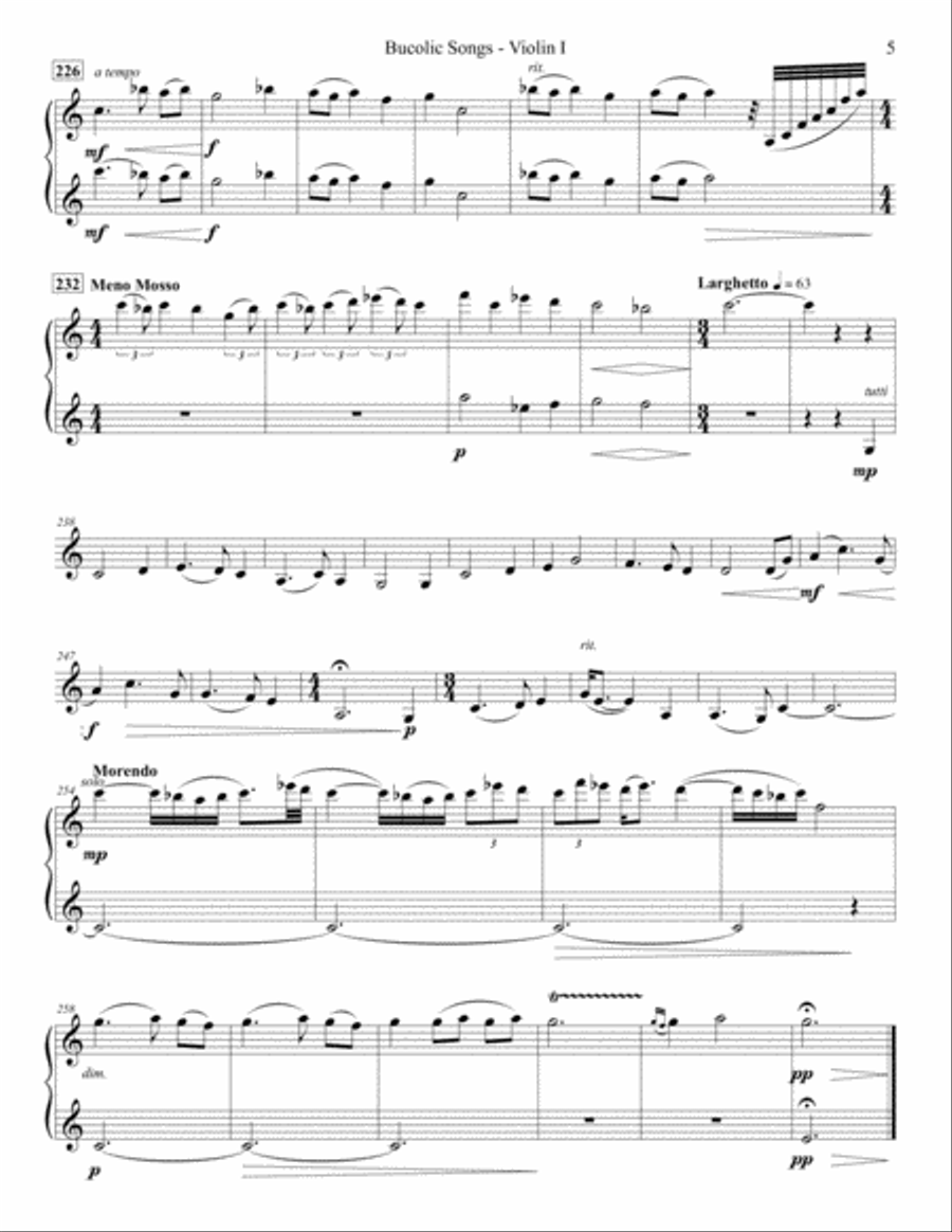 Bucolic Songs (parts) String Orchestra scores gallery preview page 5