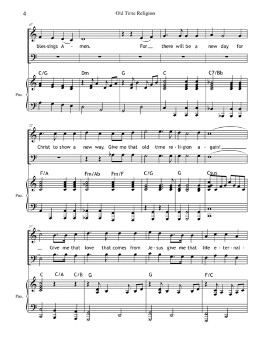 Give Me That Old Time Religion 2 Part 3-Part scores gallery preview page 6