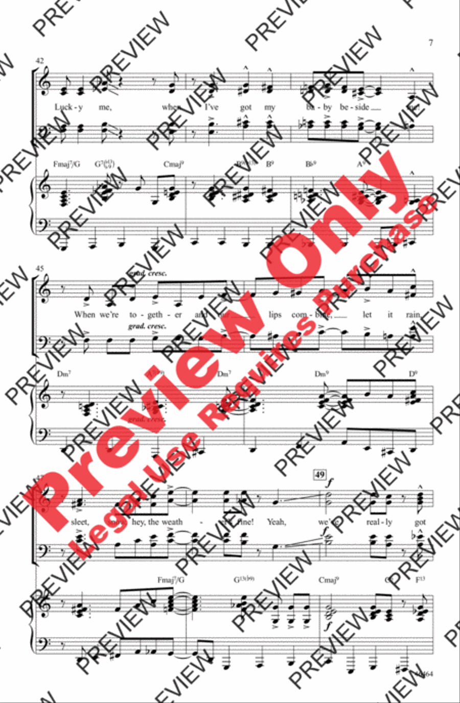 Walkin' My Baby Back Home 4-Part scores gallery preview page 7