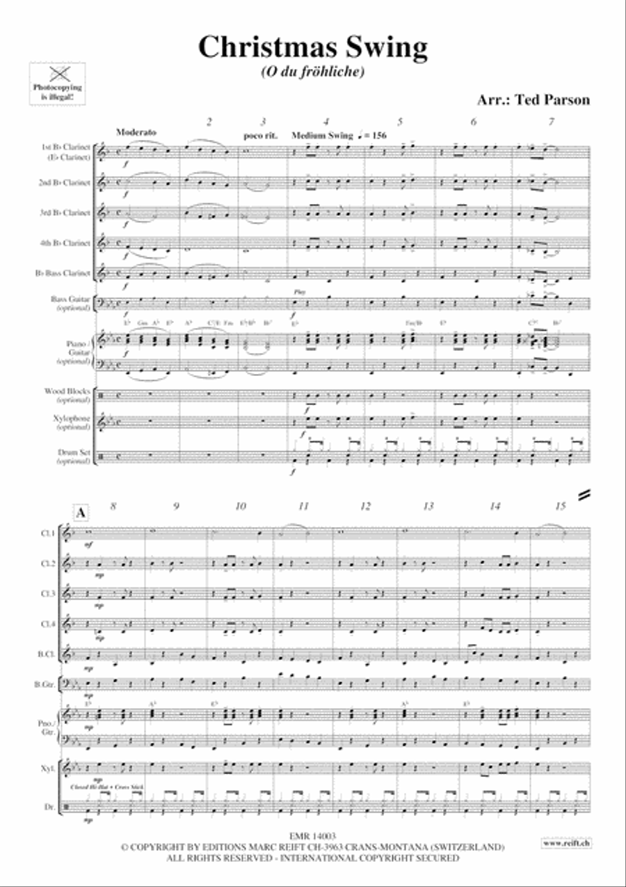Christmas Swing Clarinet Quintet scores gallery preview page 4