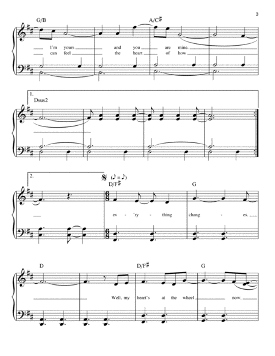Everything Changes (from Waitress The Musical) Easy Piano scores gallery preview page 3