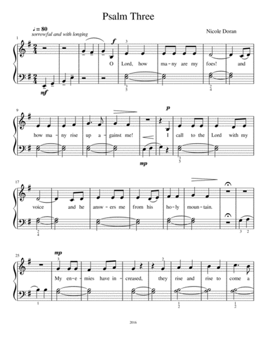 Psalm Three for voice and piano image number null