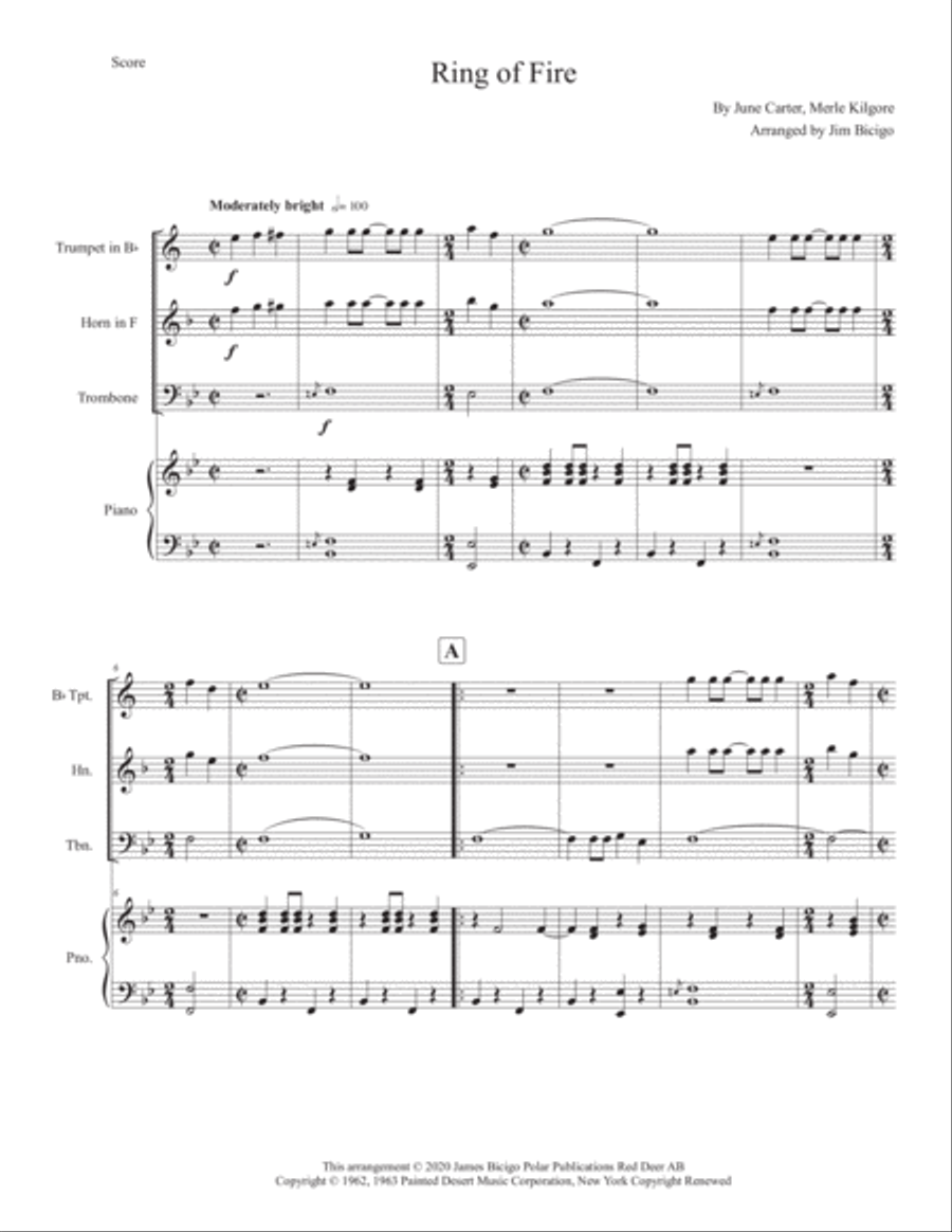 Ring Of Fire Horn scores gallery preview page 1