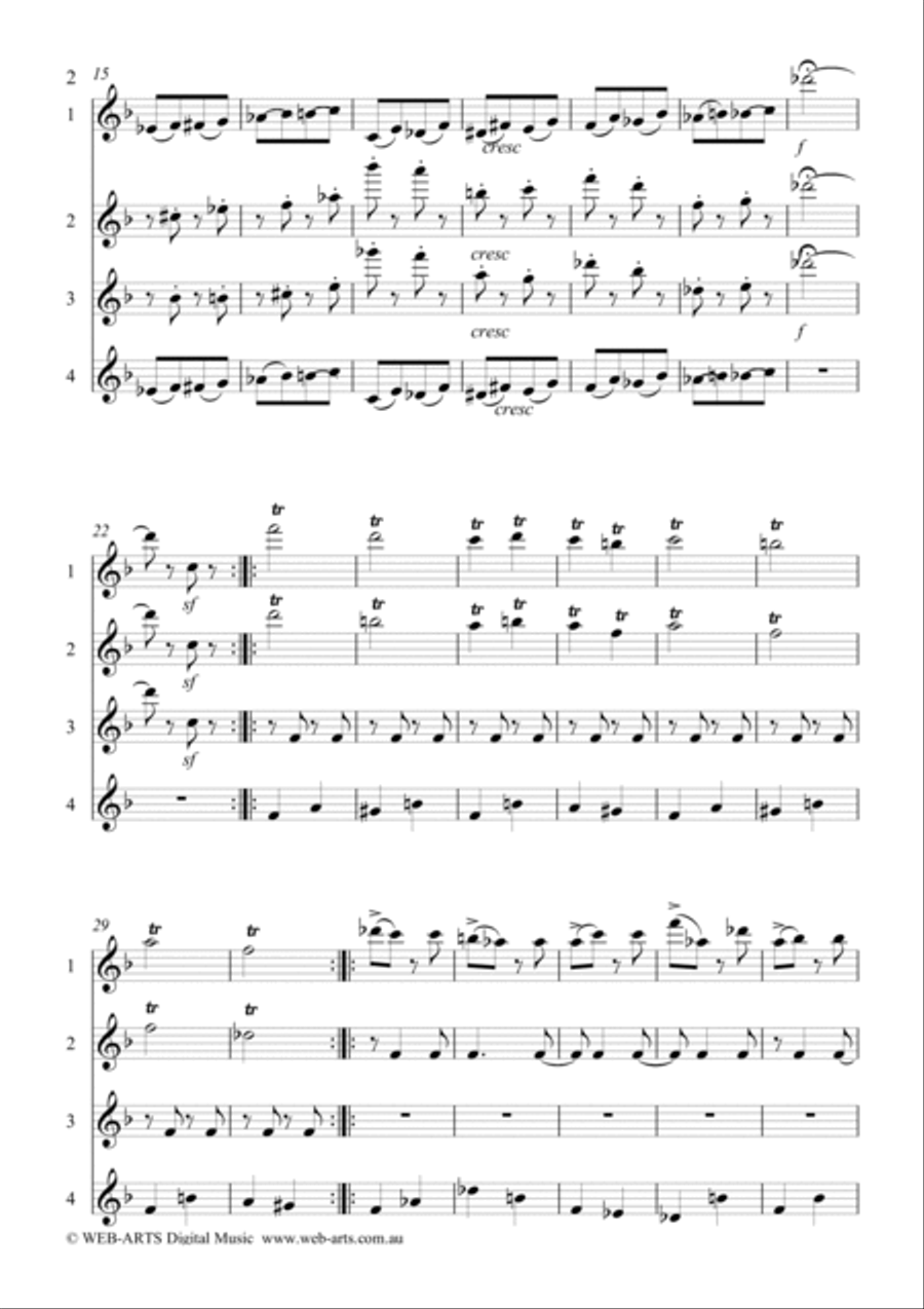 BALLET of the UNHATCHED CHICKENS for 4 flutes - MOUSSORGSKY Flute Quartet scores gallery preview page 3