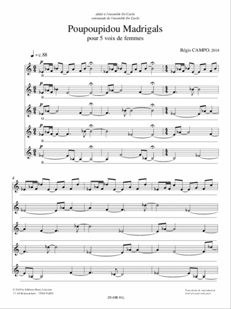 Poupoupidou Madrigals Choir scores gallery preview page 2