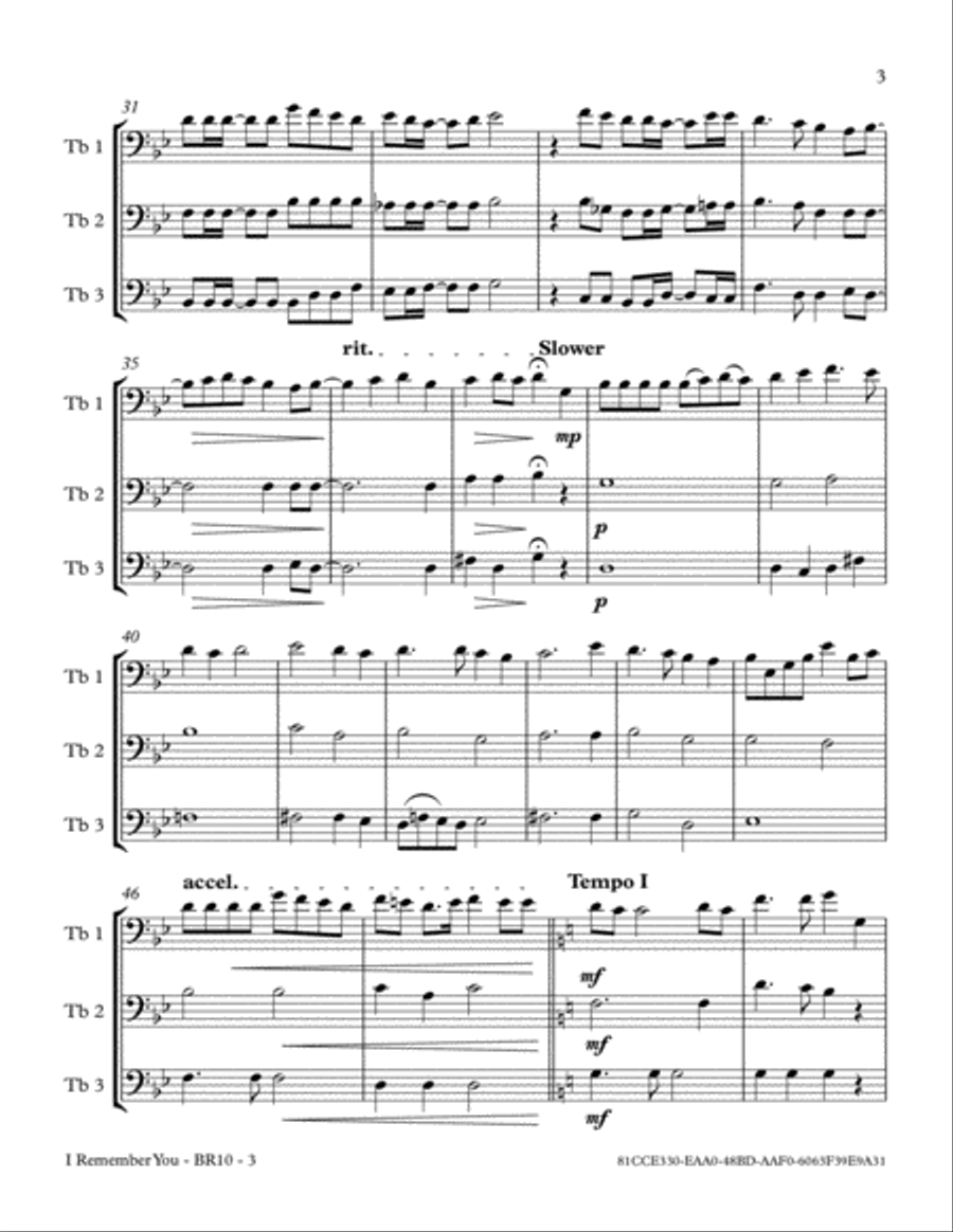 I Remember You I Remember You Brass Ensemble scores gallery preview page 6