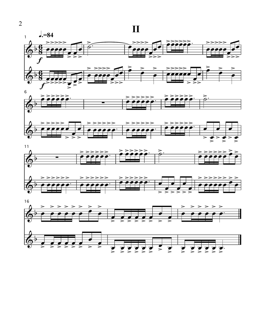 Fanfares for Two Trumpets Trumpet Duet scores gallery preview page 2