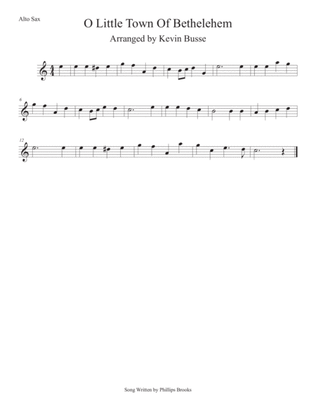 Book cover for O Little Town Of Bethlehem (Easy key of C) Alto Sax