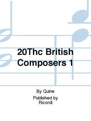 Book cover for 20Thc British Composers 1