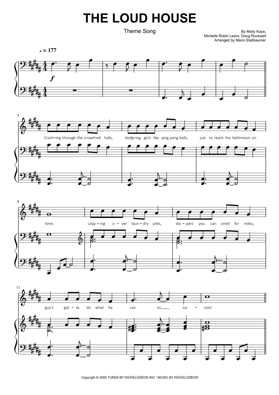 The Loud House Theme Voice scores gallery preview page 1