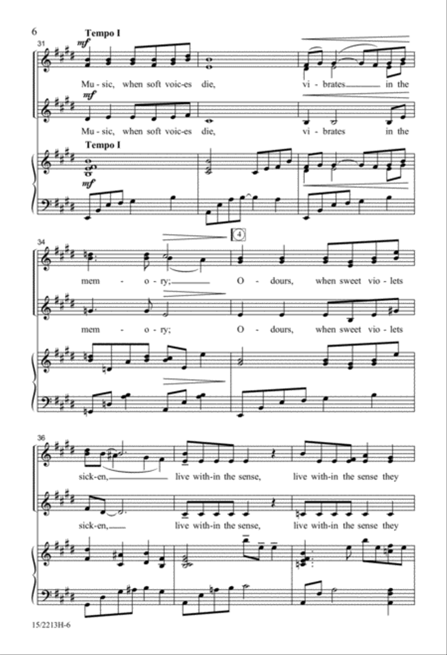 Music, When Soft Voices Die SSA scores gallery preview page 7