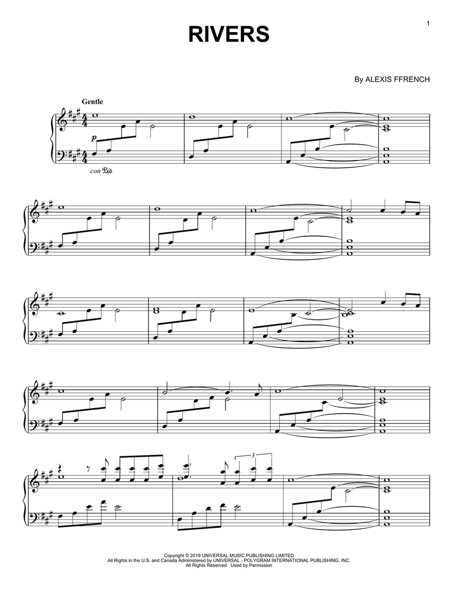 Rivers Rivers Piano Solo scores gallery preview page 1