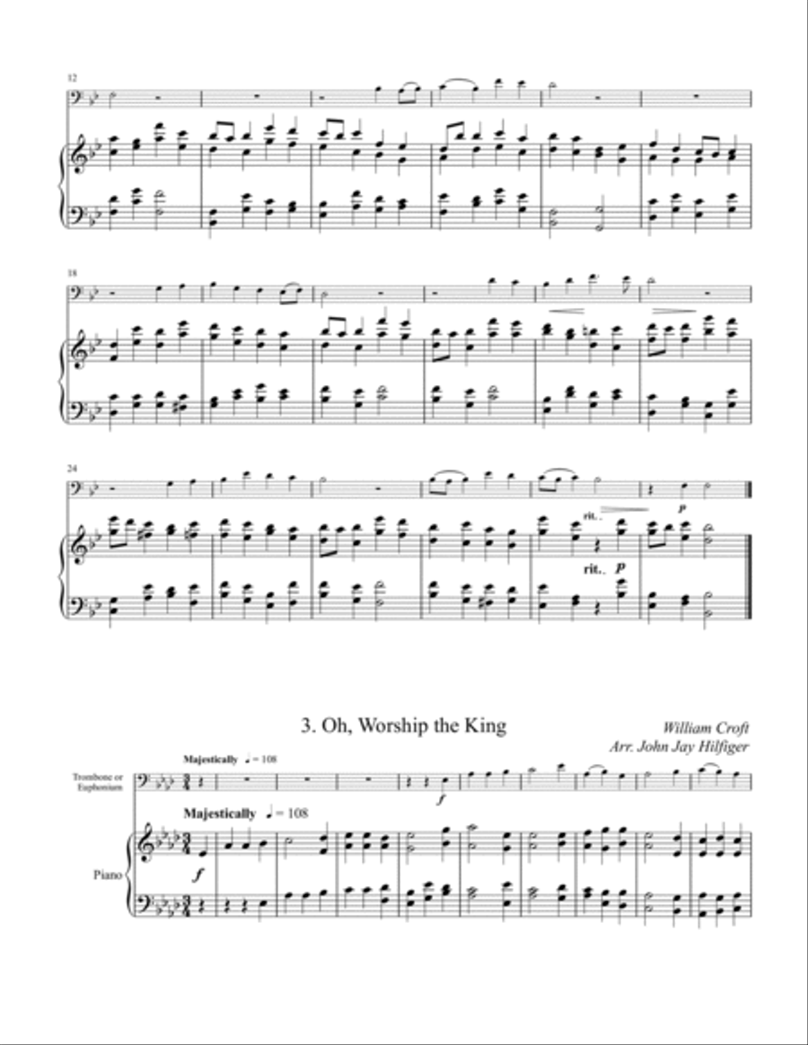 3 Hymns Euphonium scores gallery preview page 4